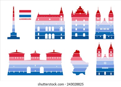Vector graphic symbols of Luxembourg.