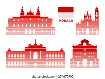 Vector graphic symbols of Monaco.