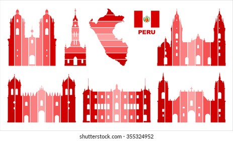 Vector graphic symbols of Peru.