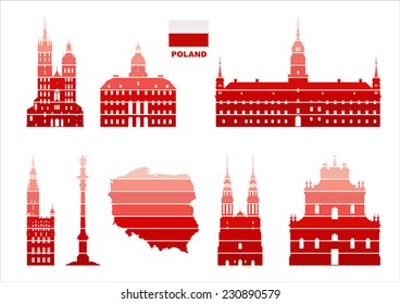 Vector graphic symbols of Poland.