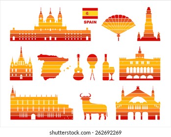 Vector graphic symbols of Spain.