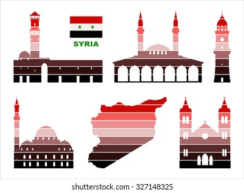 Vector graphic symbols of Syria.