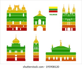 Vector graphic symbols of Vilnius 