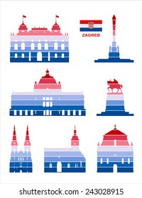 Vector graphic symbols of Zagreb.
