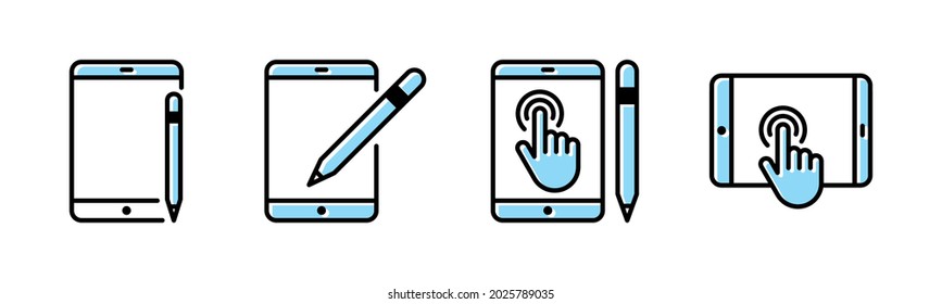 Vector graphic of tablet icon collection