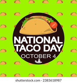 Vector Gráfica de dibujos animados de taco adecuado para el día del taco nacional.vector