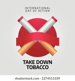 gráfico vectorial de la celebración del Día Nacional de Acción de Tabaco para Eliminar el Tabaco, el cual es bueno para la celebración del Día Nacional de Acción de Tabaco. diseño plano. diseño de volante.ilustración plana.