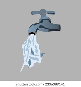 Vector graphic of tap water illustration.or water tap icon. Open faucet contour symbol.This tap water vector is perfect for,label,banner,advertisement,cover,icon and sticker etc.
