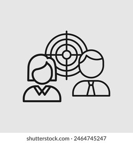 Vector graphic of a target icon, illustration sign and symbol for goals and objectives