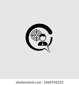 Vector graphic of a target icon, illustration sign and symbol for goals and objectives