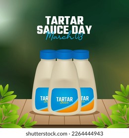 vector graphic of tartar sauce day good for national tartar sauce day celebration. flat design. flyer design.flat illustration.