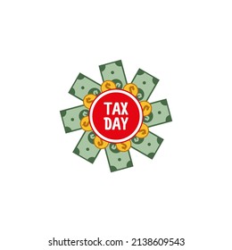 vector graphic of tax day good for tax day celebration. flat design. flyer design.flat illustration.