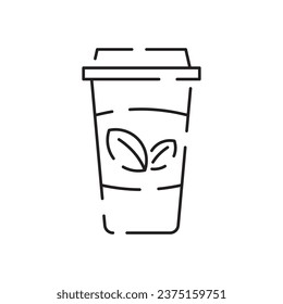 Vector graphic tea line icon and tea cup icon