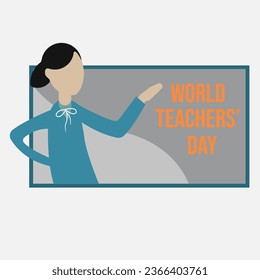 vector graphic of teachers day good for national teachers day celebration. flat design. flyer design.flat illustration.