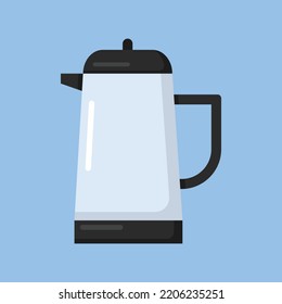 Gráfico vectorial de la tetera. Ilustración de la olla de té con estilo de diseño plano. Adecuado para activos de diseño de contenido