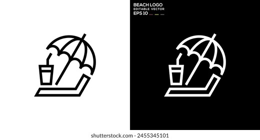 Vector graphic template of beach logo, summer, vacation, relaxing, traveling, icon symbol EPS 10