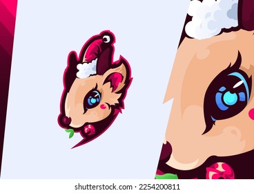 Vector graphic template of cartoon deer perfect for logo
