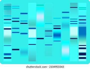 Vector graphic template of light blue hues monochromatic big genomic data visualization, DNA test and genome map sequence.