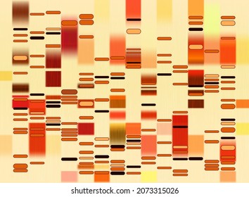 Vector graphic template in yellow and orange hues monochromatic big genomic data visualization, DNA test and genome map sequence.