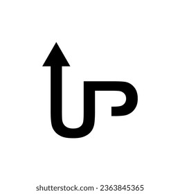 Vector graphic of UP text illustration. This vector is perfect for banners, decorations, t-shirt designs, templates, stickers, labels, company logos etc.