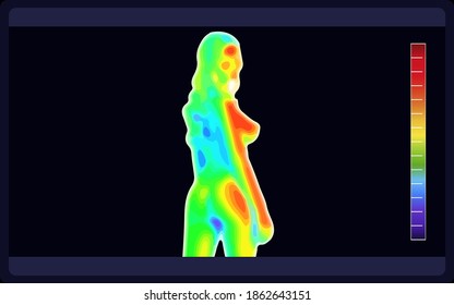 Vektor Stok Vector Graphic Thermal Image Scanning Beautiful Tanpa Royalti