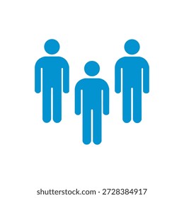 Vector graphic of three men standing together, symbolizing a small team or community.