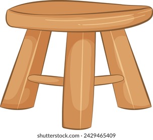 Vector graphic of a three-legged stool