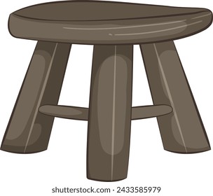 Vector graphic of a three-legged stool