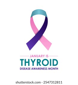Vector graphic of Thyroid awareness month is every year in January. Design for Banner, cards, prints, social media, poster, flyer and background design template. Vector illustration. Eps 10.