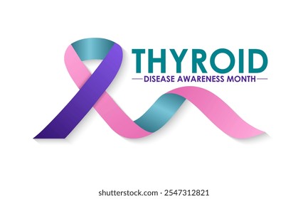 Vector graphic of Thyroid awareness month is every year in January. Design for Banner, cards, prints, social media, poster, flyer and background design template. Vector illustration. Eps 10.