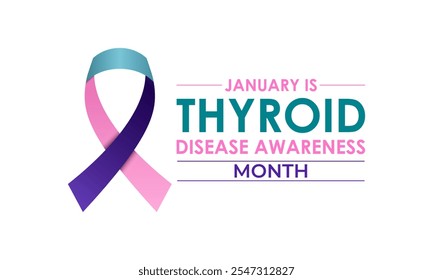 Vector graphic of Thyroid awareness month is every year in January. Design for Banner, cards, prints, social media, poster, flyer and background design template. Vector illustration. Eps 10.