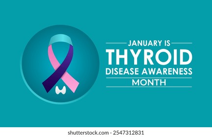Vector graphic of Thyroid awareness month is every year in January. Design for Banner, cards, prints, social media, poster, flyer and background design template. Vector illustration. Eps 10.