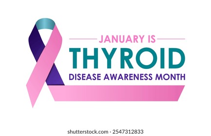Vector graphic of Thyroid awareness month is every year in January. Design for Banner, cards, prints, social media, poster, flyer and background design template. Vector illustration. Eps 10.