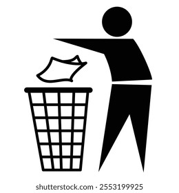 Vector graphic of the tidyman label asking people to not litter