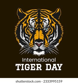 Vektorgrafik der Tigerkopfgrafik für die internationale Tigertagsfeier