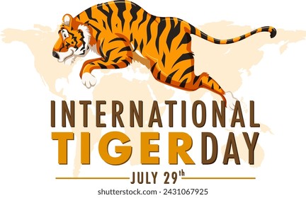Gráfico vectorial de un tigre para el Día Internacional del Tigre
