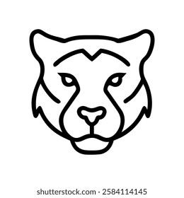 Vector graphic of a tiger's head, Tiger head vector Art, Icon, Logo and Graphics. Tiger head outline and line art illustration design