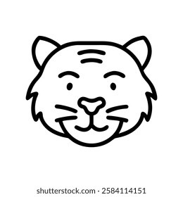 Vector graphic of a tiger's head, Tiger head vector Art, Icon, Logo and Graphics. Tiger head outline and line art illustration design