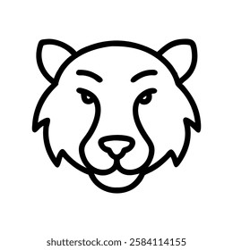 Vector graphic of a tiger's head, Tiger head vector Art, Icon, Logo and Graphics. Tiger head outline and line art illustration design