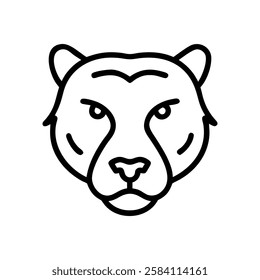 Vector graphic of a tiger's head, Tiger head vector Art, Icon, Logo and Graphics. Tiger head outline and line art illustration design