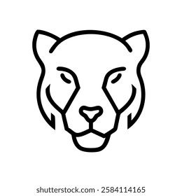 Vector graphic of a tiger's head, Tiger head vector Art, Icon, Logo and Graphics. Tiger head outline and line art illustration design