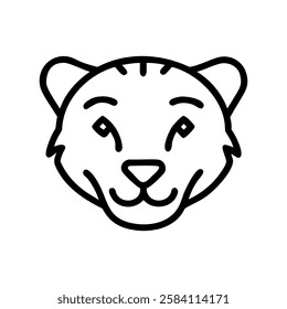 Vector graphic of a tiger's head, Tiger head vector Art, Icon, Logo and Graphics. Tiger head outline and line art illustration design