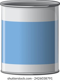 Vector graphic of a tin can with blank label