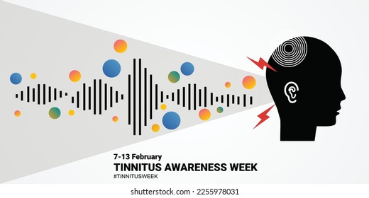 vector graphic of tinnitus awareness week good for tinnitus awareness week celebration. flat design. flyer design.flat illustration.