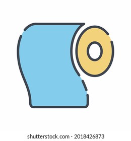 Vector Graphic of Tissue Roll - Line Cut Style - project.art line icon.symbol and sign.Editable stroke