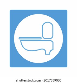 Vector Graphic of Toilet Seat - White Moon Style - illustration design.Icon for mobile and web apps.Design tools.Editable stroke