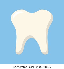 Vector graphic of tooth. White tooth illustration with flat design style. Suitable for content design assets