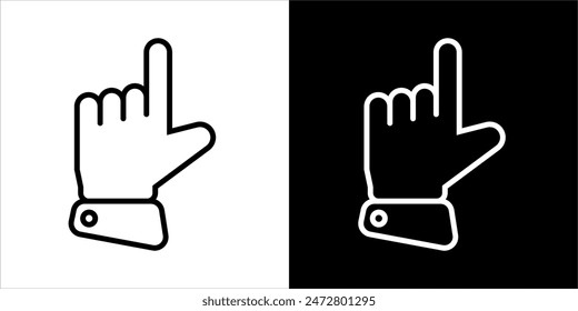 Vector graphic of touch finger icon, black and white