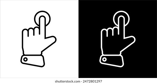 Vektorgrafik-Grafik des Touch-Finger-Icons, Schwarz-Weiß