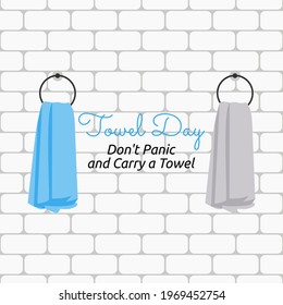 vector graphic of towel day good for towel day celebration. flat design. flyer design.flat illustration.